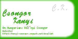 csongor kanyi business card